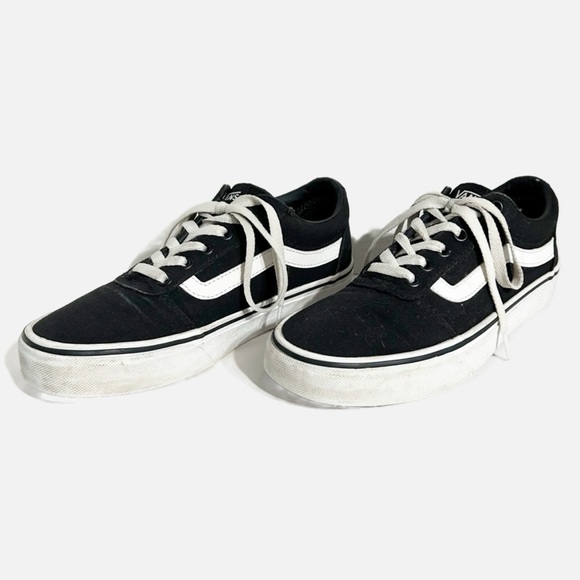 VANS Old Skool Canvas Skater Shoe Lace-Up Low Top “Jazz Stripe” Black and White - Picture 1 of 12
